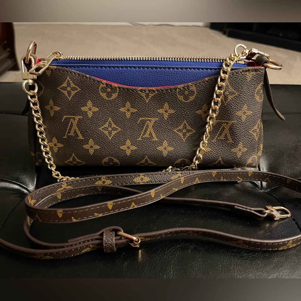 Monogram Canvas Multi-Color Crossbody Pochette fashion bag💙 - Picture 2 of 13